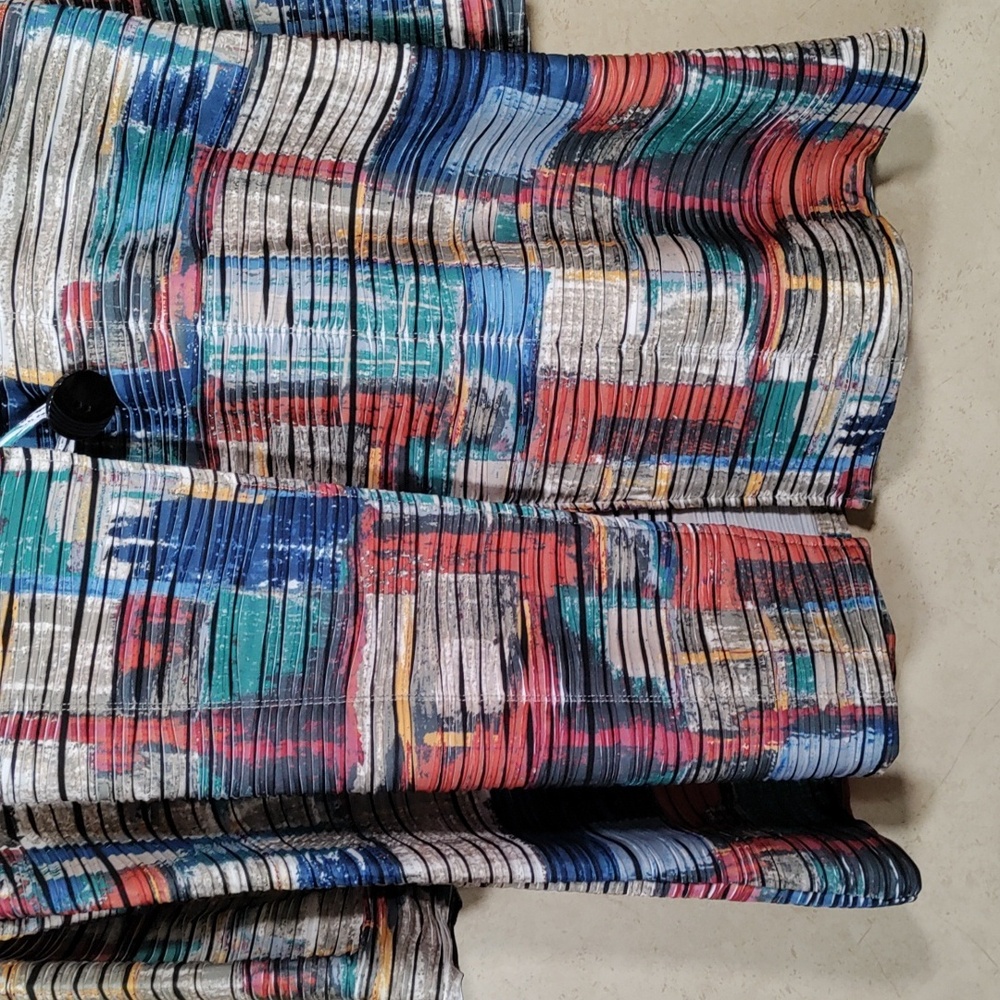 02114 Multiples multi-color pleated patchwork lon… - image 4